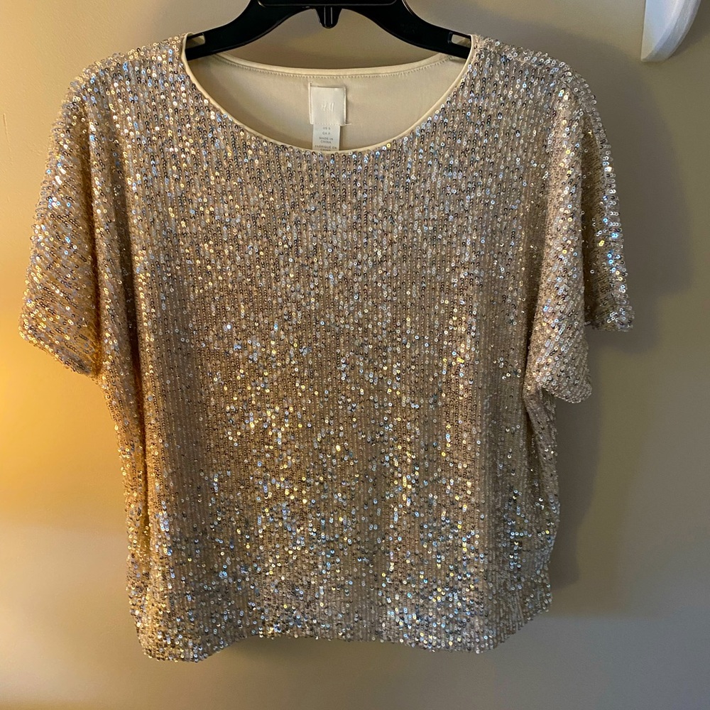 shimmery sequined top